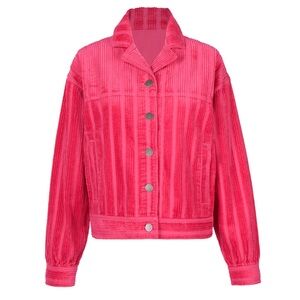 NWOT Cabi Cheeky Hot Pink Topper, Size L, Never Even Unbuttoned or Tried On!